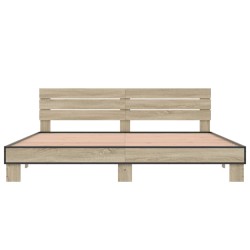 Cadre de lit sans matelas chêne sonoma 180x200 cm 