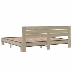 Cadre de lit sans matelas chêne sonoma 180x200 cm 
