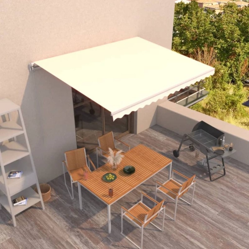 Auvent manuel rétractable 450x350 cm Crème Auvent manuel rétractable 450x350 cm Crème