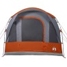 Tente de camping tunnel 3 personnes gris et orange imperméable 