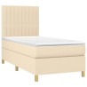 Sommier à lattes de lit et matelas et LED Crème 80x200cm Tissu 