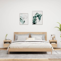 Meubles TV muraux lumières LED 2 pcs chêne sonoma 40x30x40 cm 