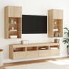 Meubles TV muraux lumières LED 2 pcs chêne sonoma 40x30x40 cm 
