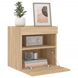 Meubles TV muraux lumières LED 2 pcs chêne sonoma 40x30x40 cm 