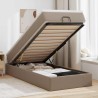 Cadre de lit ottoman et matelas cappuccino 100x200cm similicuir 