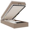 Cadre de lit ottoman et matelas cappuccino 100x200cm similicuir 