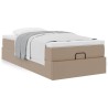 Cadre de lit ottoman et matelas cappuccino 100x200cm similicuir 