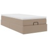 Cadre de lit ottoman et matelas cappuccino 100x200cm similicuir 