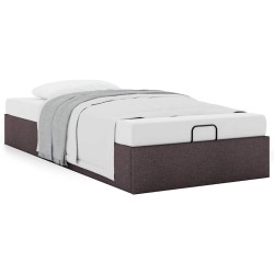 Cadre de lit ottoman sans matelas marron foncé 80x200 cm tissu 