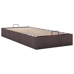 Cadre de lit ottoman sans matelas marron foncé 80x200 cm tissu 