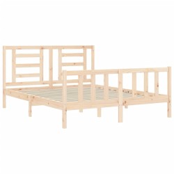Cadre de lit sans matelas bois de pin massif 