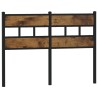 Tête de lit chêne fumé 120 cm fer et bois d'ingénierie 