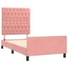 Cadre de lit sans matelas rose 90x190 cm velours 