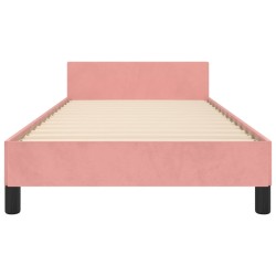 Cadre de lit sans matelas rose 90x190 cm velours 
