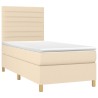 Sommier à lattes de lit et matelas et LED Crème 80x200 cm Tissu 