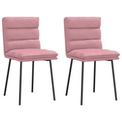 Chaises à manger lot de 2 Rose Velours 