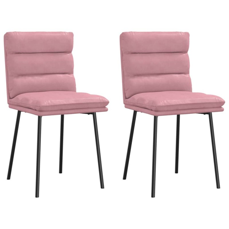 Chaises à manger lot de 2 Rose Velours 