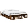 Cadre de lit sans matelas chêne fumé 140x190 cm 