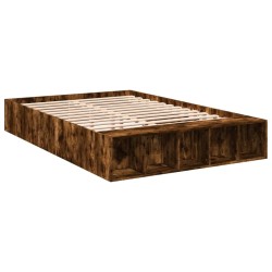 Cadre de lit sans matelas chêne fumé 140x190 cm 