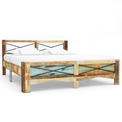 Cadre de lit sans matelas Bois de récupération massif 180x200cm 