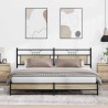 Cadre de lit en métal sans matelas chêne sonoma 200x200 cm 