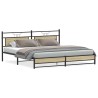 Cadre de lit en métal sans matelas chêne sonoma 200x200 cm 