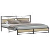 Cadre de lit en métal sans matelas chêne sonoma 200x200 cm 