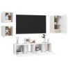 Ensemble de meubles TV 5 pcs Blanc Bois d'ingénierie 