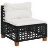 Salon de jardin 5 pcs avec coussins noir résine tressée 