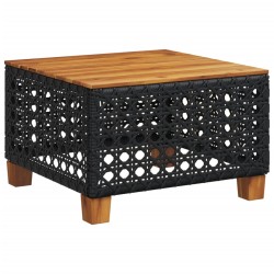 Salon de jardin 5 pcs avec coussins noir résine tressée 