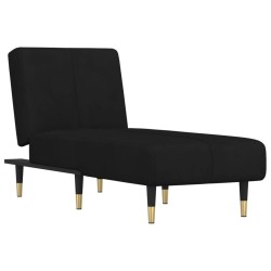 Chaise longue noir velours 
