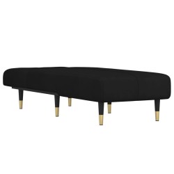 Chaise longue noir velours 