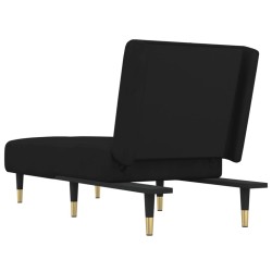 Chaise longue noir velours 