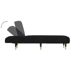 Chaise longue noir velours 