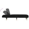 Chaise longue noir velours 