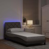 Cadre de lit avec LED sans matelas taupe 80x200 cm tissu 