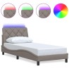 Cadre de lit avec LED sans matelas taupe 80x200 cm tissu 
