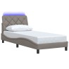 Cadre de lit avec LED sans matelas taupe 80x200 cm tissu 