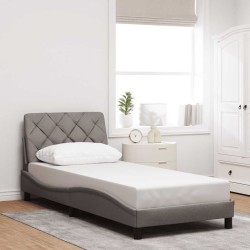 Cadre de lit avec LED sans matelas taupe 80x200 cm tissu 