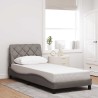 Cadre de lit avec LED sans matelas taupe 80x200 cm tissu 