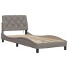 Cadre de lit avec LED sans matelas taupe 80x200 cm tissu 