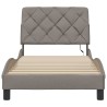 Cadre de lit avec LED sans matelas taupe 80x200 cm tissu 