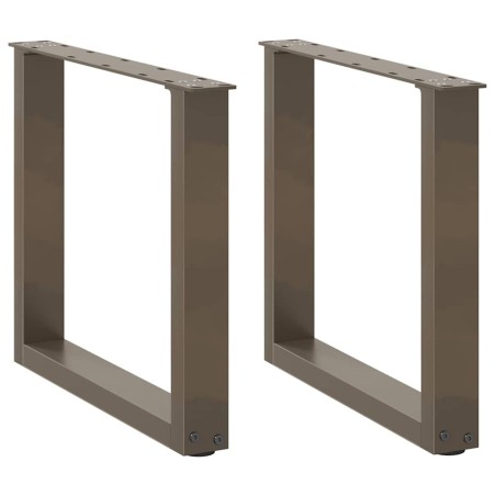 Pieds de table basse en U, 2 pièces, acier naturel, 50 x (42-43) cm 