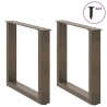 Pieds de table basse en U, 2 pièces, acier naturel, 50 x (42-43) cm 