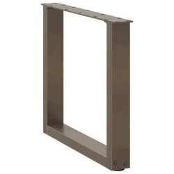 Pieds de table basse en U, 2 pièces, acier naturel, 50 x (42-43) cm 