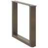 Pieds de table basse en U, 2 pièces, acier naturel, 50 x (42-43) cm 