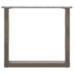 Pieds de table basse en U, 2 pièces, acier naturel, 50 x (42-43) cm 