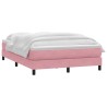 Sommier à lattes de lit avec matelas rose 140x220 cm velours 