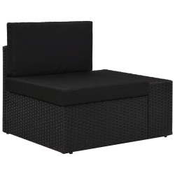 Salon de jardin 5 pcs Résine tressée Noir 