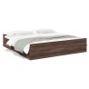 Cadre de lit avec tiroirs sans matelas chêne marron 200x200 cm 